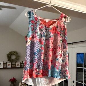 Vibrant Floral Patchwork Tank Top
